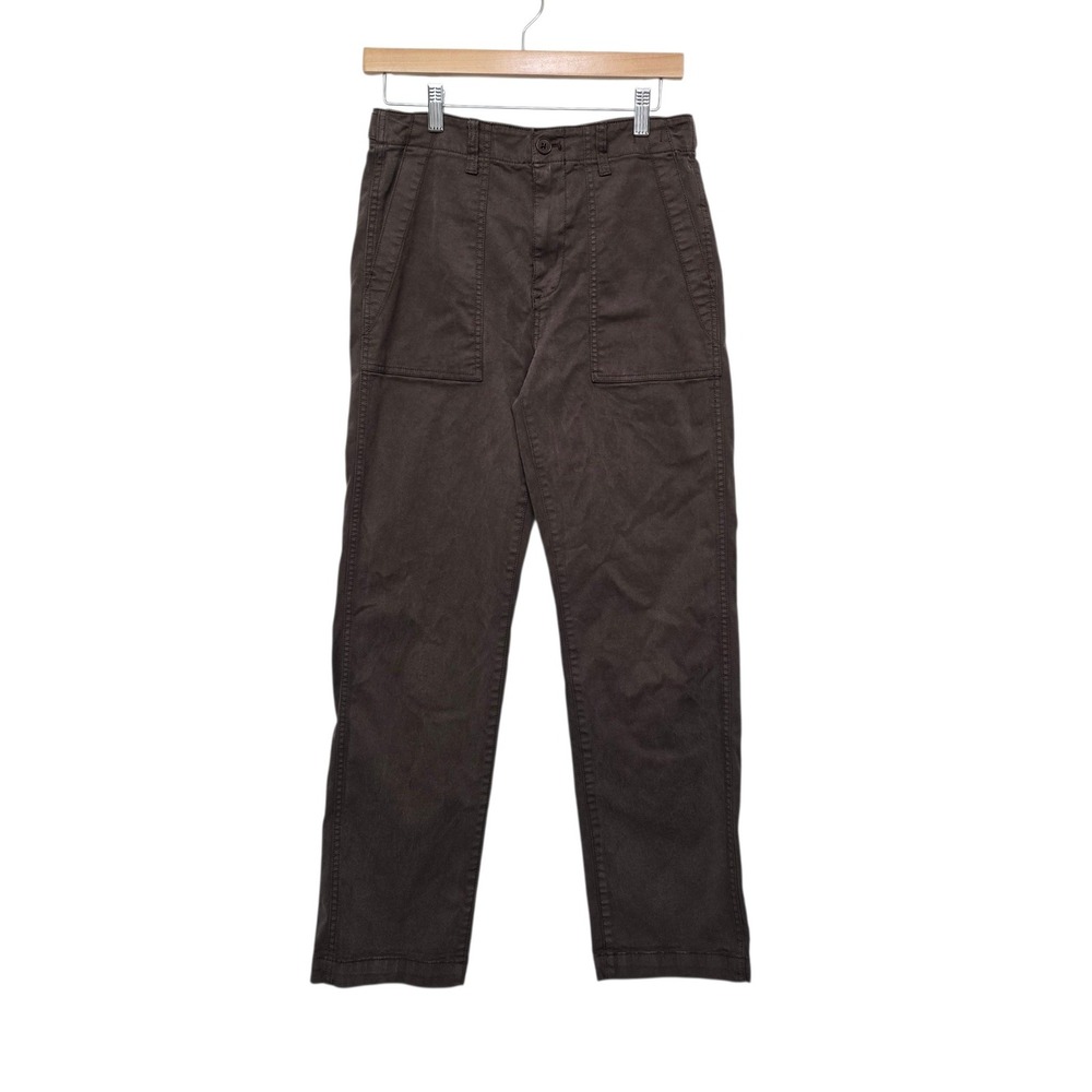 Madewell The Straight Utility Pant Brown Cotton Lyocell High Rise Size 25